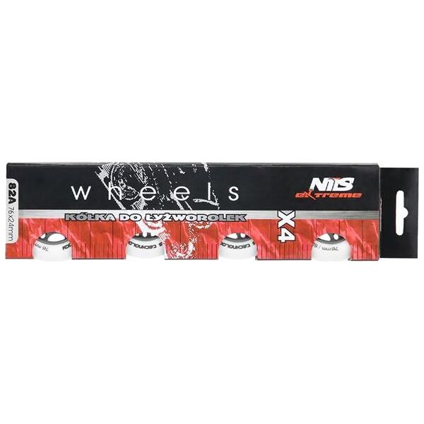 Nils Extreme PU 76x24 82A BIAŁE MATOWE KÓŁKA (4 szt.) NILS EXTREME
