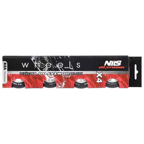 Nils Extreme PU 70x24 82A CZARNE MATOWE KÓŁKA (4 szt.) NILS EXTREME