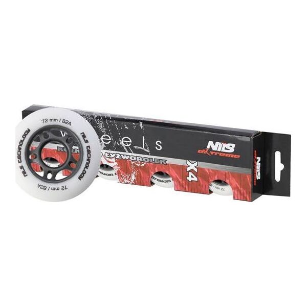 Nils Extreme PU 72x24 82A BIAŁE MATOWE KÓŁKA (4 szt.) NILS EXTREME
