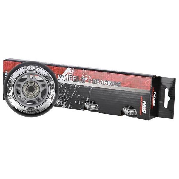 Nils Extreme PU 72x24 82A CZARNE N (4 szt.) + ABEC-9 (8 szt.) ZESTAW NILS EXTREME