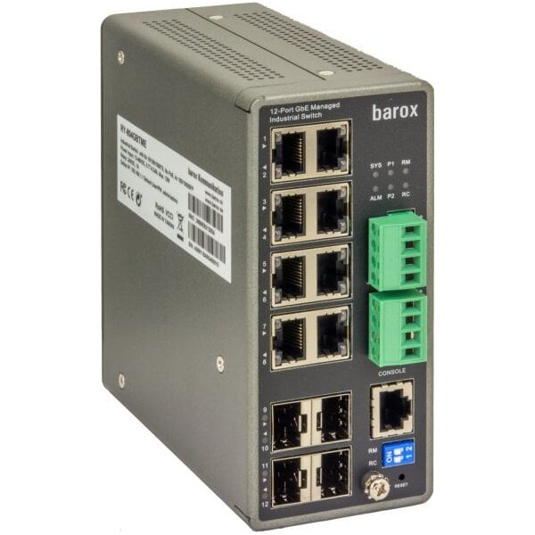 Barox RY-804GBTME łącza sieciowe Zarządzany L2/L3 Gigabit Ethernet (10/100/1000) Czarny