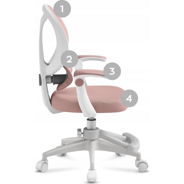 Fotel Obrotowy Krzesło Dla Dzieci Młodzieży Mark Adler Junior 4.5 Pink
