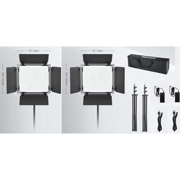 Zestaw Oświetleniowy Studyjny 2x Lampa Wrota Rgb 50w 3200-5600k + 2x Statyw / Rgb 660pro Ii