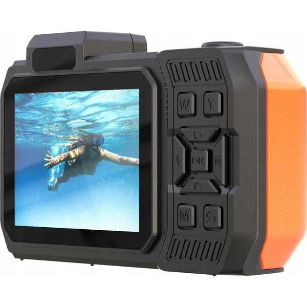 Aparat Podwodny Wodoszczelny 7m 24mp 4k 2x Lcd 18x Zoom / Agfaphoto Wp9500 Pomarańczowy