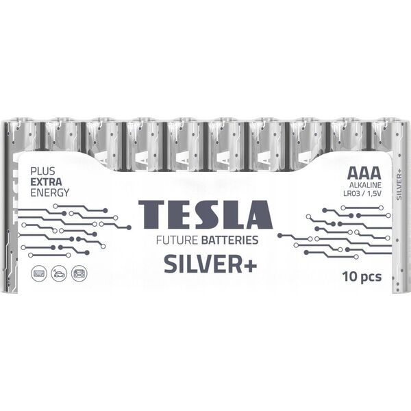 Tesla TESLA SILVER Alkaline baterie AAA (LR03, mikrotužková, shrink) 10 ks