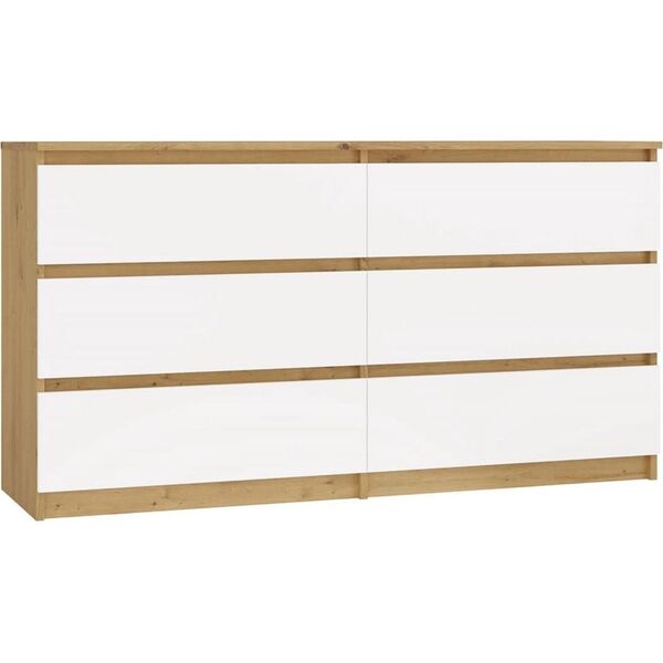 Komoda Malwa M6 140 DĄB ARTISAN BIAŁY