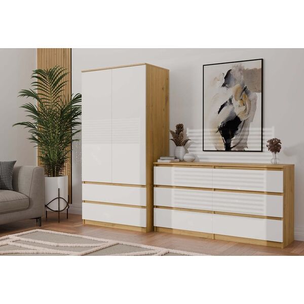 Komoda Malwa M6 140 DĄB ARTISAN BIAŁY