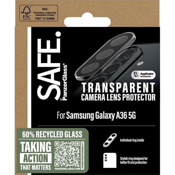 Szkło hartowane na obiektyw SAFE by       PanzerGlass Rings Lens Protector do Samsung Galaxy A36 5G przezroczysty