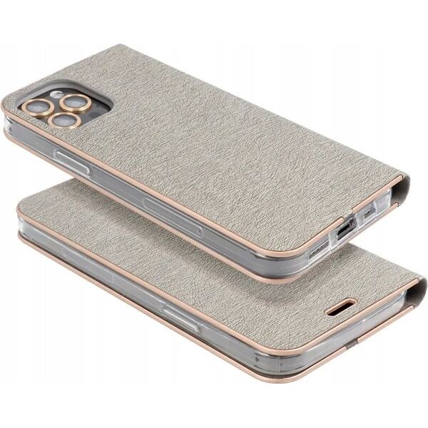 Kabura LUNA Book Gold do XIAOMI Redmi NOTE 14 4G (GLOBAL - 163.25mm x 76.55mm x 8.16mm) srebrny