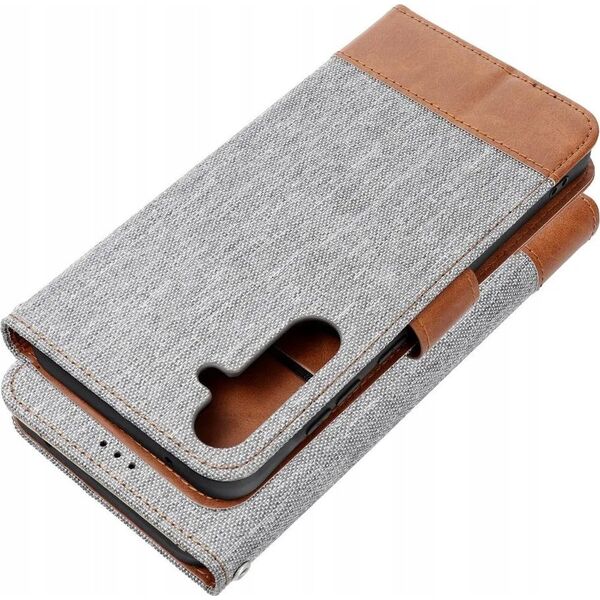 Kabura JEANS Book do XIAOMI Redmi NOTE 14 4G (GLOBAL - 163.25mm x 76.55mm x 8.16mm) szary