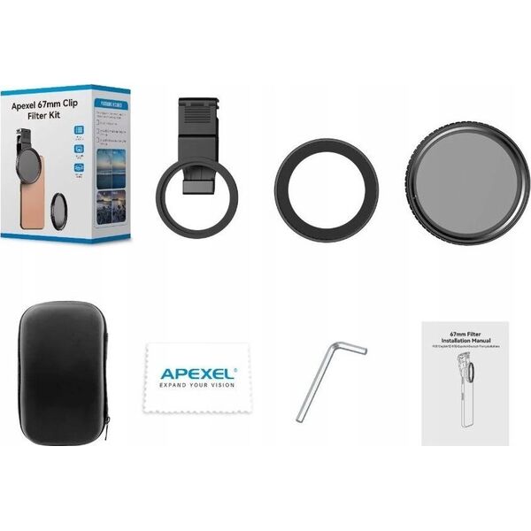 Obiektyw Soczewka Filtr CPL Polaryzacyjny 67mm Sanki Stopka ISO do Telefonu / APL-67CPL