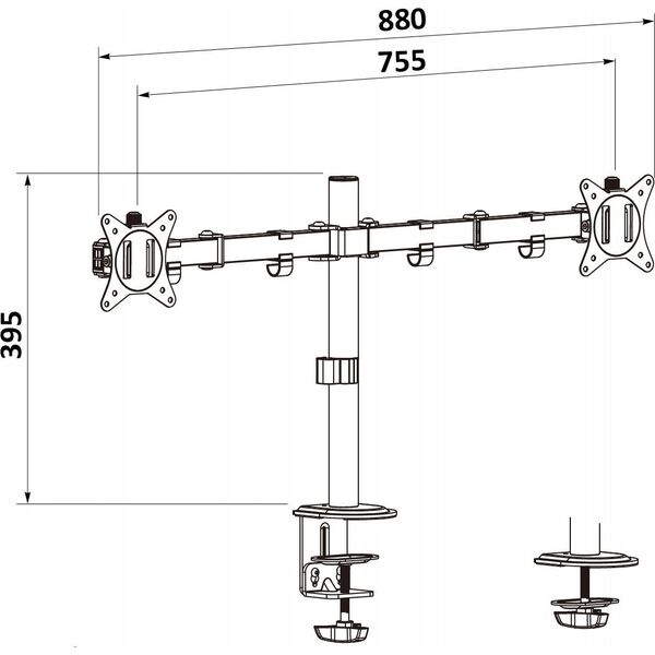 UCHWYT BIURKOWY MONITORÓW BRATECK-LDT66-C024 BRATECK