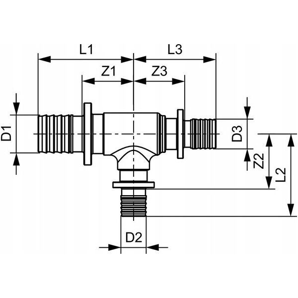 Tece Μπρούντζινο μειωτικό ταφ 25 x 20 x 20mm (760522)