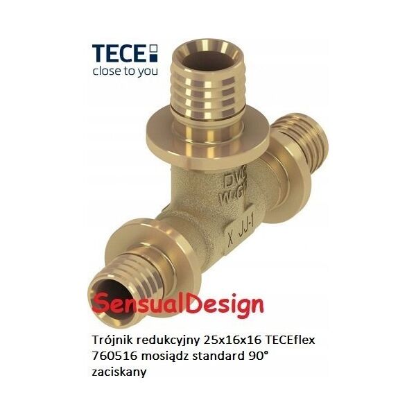 Tece Μπρούντζινο μειωτικό ταφ 25 x 16 x 16mm (760516)