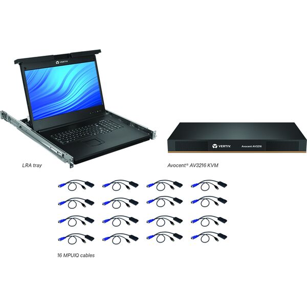 Przełącznik Vertiv LCD16P KVM 16 CABLES USB KB-GE