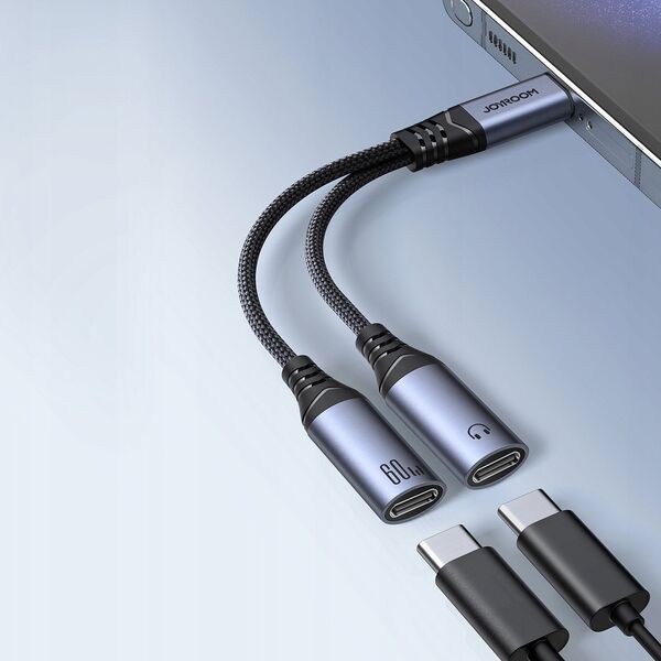 Adapter AV Joyroom Adapter DAC 2w1 Joyroom SY-C03 USB-C do 2x USB-C - czarny