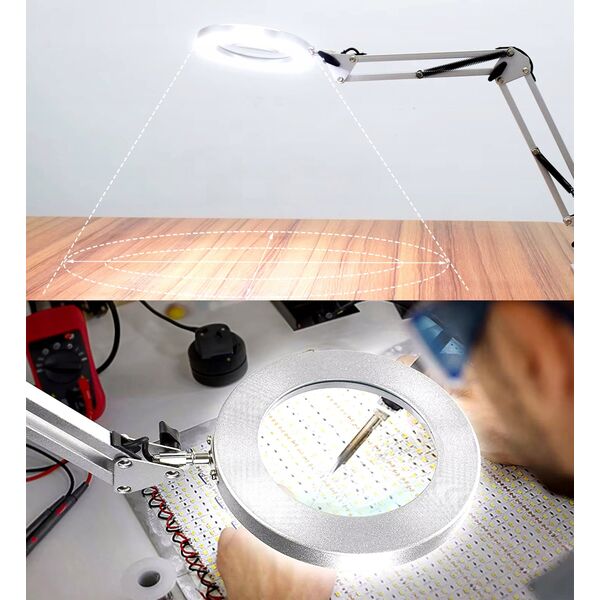 Lampka biurkowa Blow 44-168# Lampka biurkowa led lb-23 biała