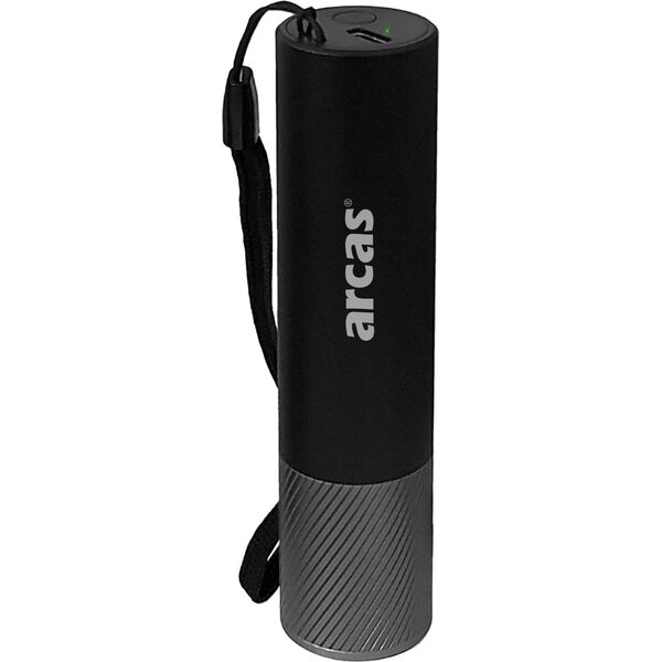 Φακός χειρός 3W, επαναφορτιζόμενος USB-C, μαύρος, ARCAS