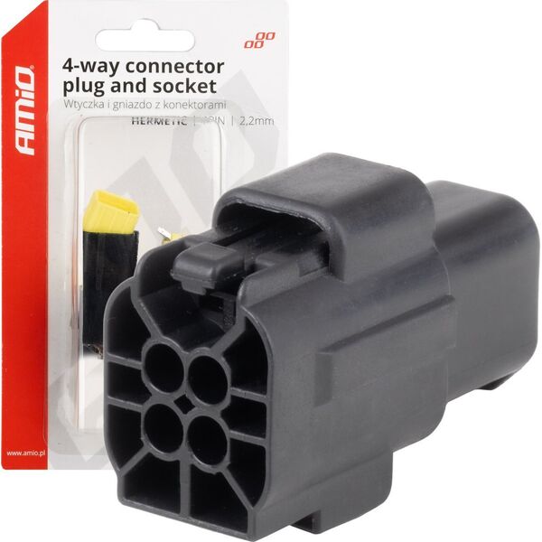 Złącze elektryczne wodoodporne zestaw 4 pin 2.2mm amio-04348
