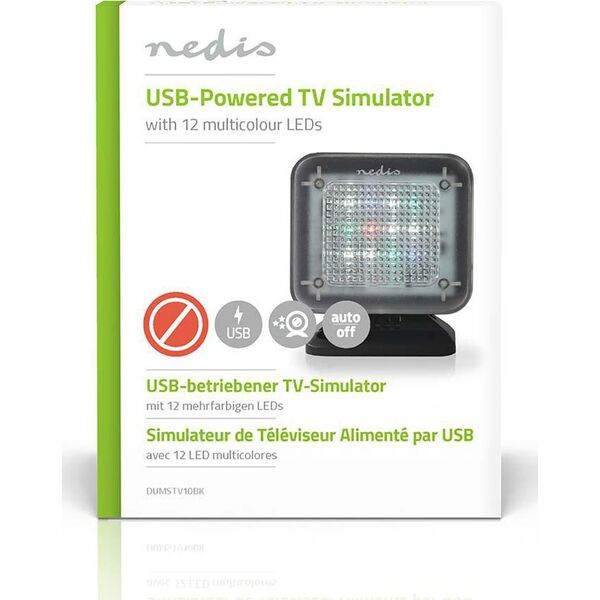 Nedis Nedis TV Simulator atrapa kamery bezpieczeństwa Czarny Pudełko