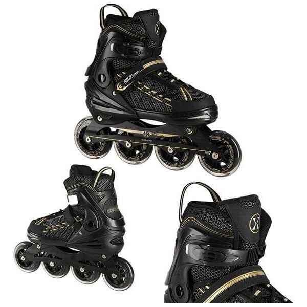 Nils Extreme NA1128 CZARNO-ZŁOTE ROZM. XL(43-45) ŁYŻWOROLKI NILS EXTREME