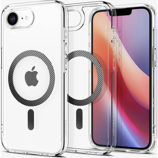 SPIGEN futerał ULTRA HYBRID MAG kompatybilny z MagSafe do IPHONE SE 4 2025 carbon fiber