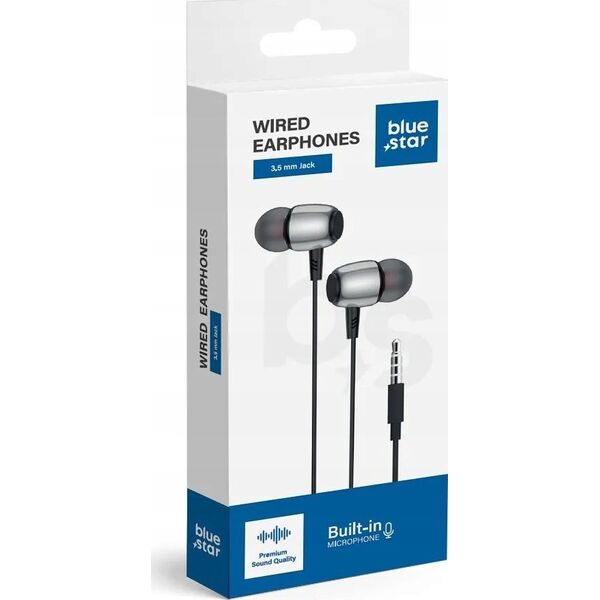 BLUE STAR słuchawki przewodowe Jack 3,5 mm z mikrofonem M09 1,2 m czarne
