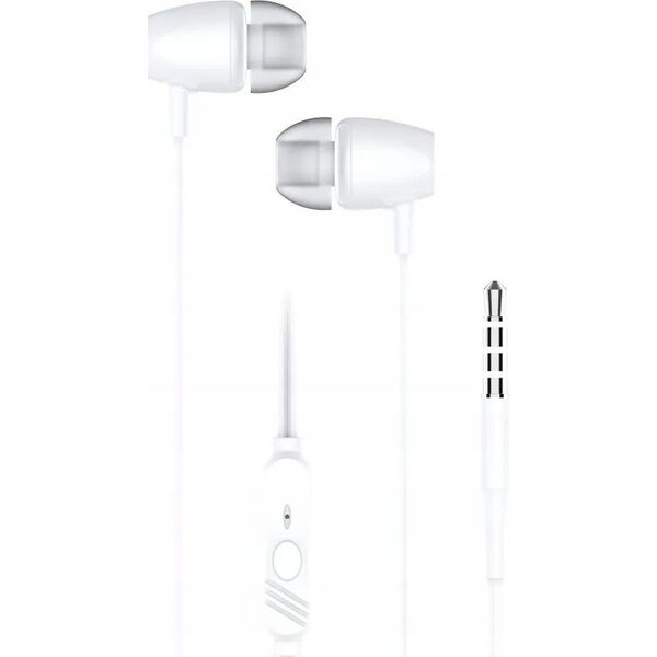 BLUE STAR słuchawki przewodowe Jack 3,5 mm z mikrofonem PA-E67 1,2 m białe