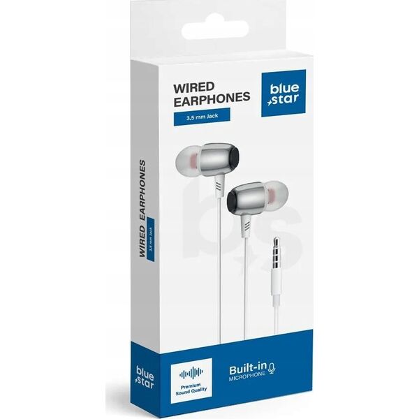 BLUE STAR słuchawki przewodowe Jack 3,5 mm z mikrofonem M09 1,2 m białe