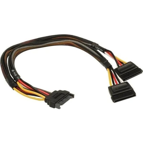 Akasa SATA 15-pin - SATA 15-pin x2, 0.3m, Μαύρο (AK-CBPW05-KT02)