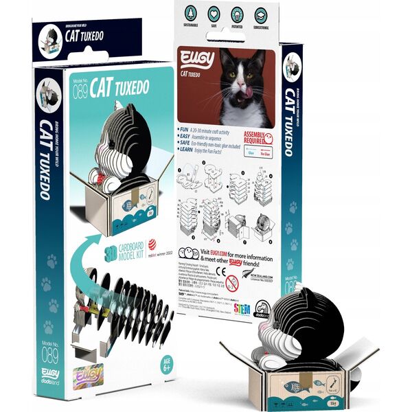 Fat Brain Toys Kotek Tuxedo Eugy. Eko Układanka 3D