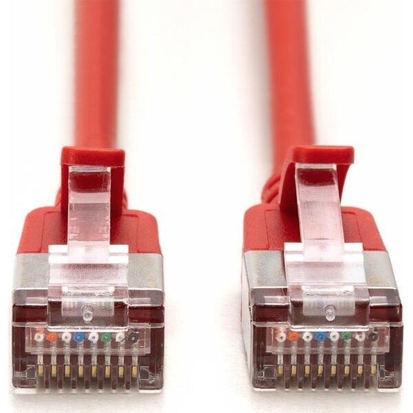 Digitus CAT 6A klasa Ea, F/FTP, skrętka patch, Cu, LSZH, AWG 32/7, długość: 0,3 m, czerwony