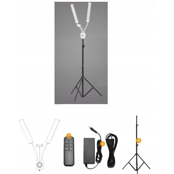 Podwójna Giętka Lampa Led Kosmetyczna Fotograficzna Video 40w + Pilot / M46 / Biały