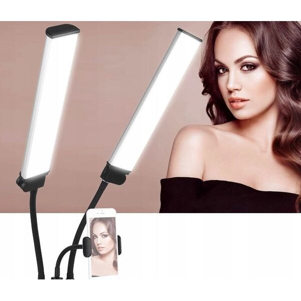 Podwójna Giętka Lampa Led Kosmetyczna Fotograficzna Video 40w + Pilot / M46 / Biały