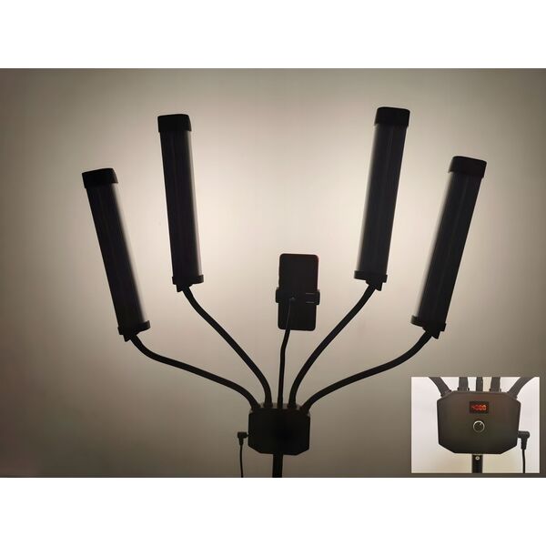 4 Poczwórna Giętka Elastyczna Lampa Led Kosmetyczna Foto Video 65w / M65 Czarny