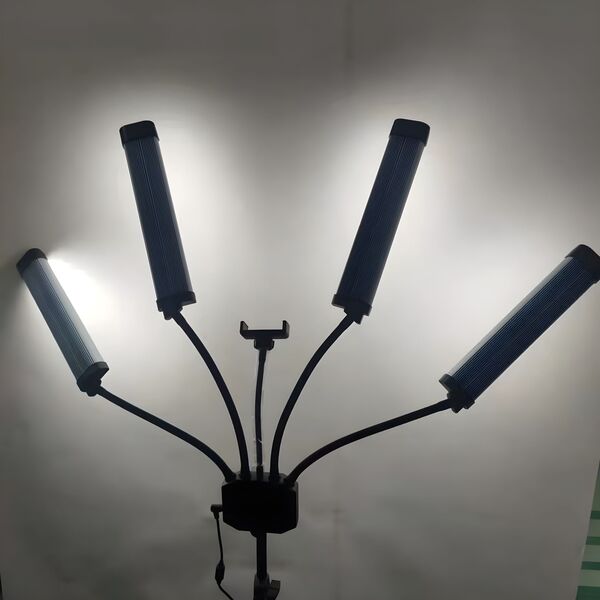 4 Poczwórna Giętka Elastyczna Lampa Led Kosmetyczna Foto Video 65w / M65 Czarny