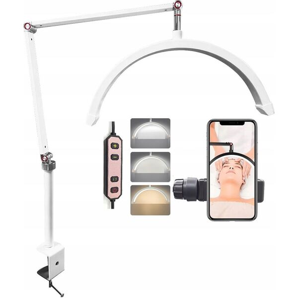 Lampa Led Kosmetyczna Bezcieniowa Do Makijażu Paznokci Przedłużania Rzęs / C180 / Biały