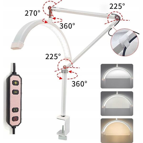 Lampa Led Kosmetyczna Bezcieniowa Do Makijażu Paznokci Przedłużania Rzęs / C180 / Biały