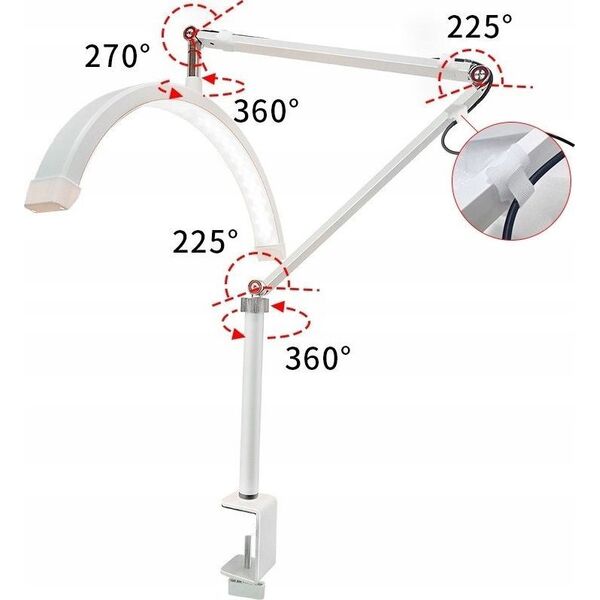 Lampa Led Kosmetyczna Bezcieniowa Do Makijażu Paznokci Przedłużania Rzęs / C180 / Biały
