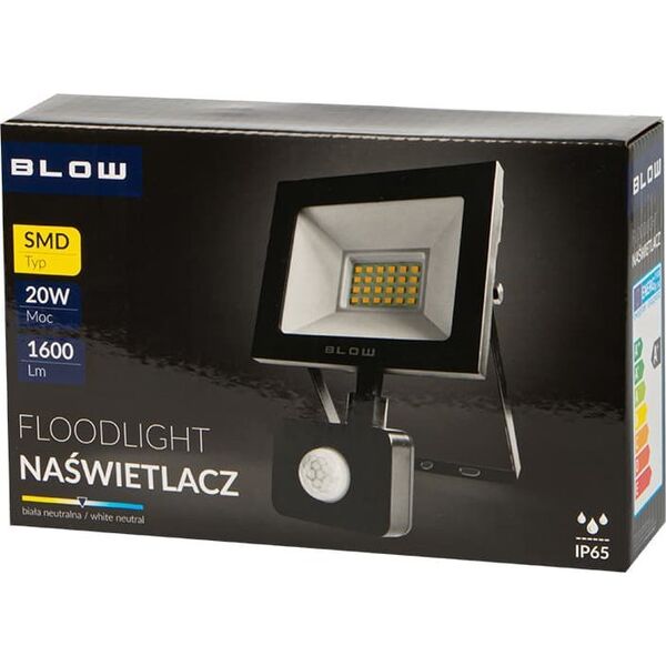 Naświetlacz Blow 71-560# Lampa halogen. led/pir smd 20w św.b.neut