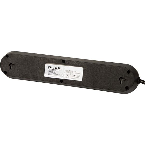 Blow 98-228# Przedłużacz sieciowy ps-550 5-gniazd 3xusb 5m czarny 2x1mm