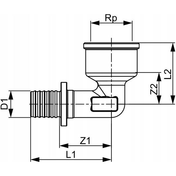 Tece Γωνιακός σύνδεσμος 90° 20mm x 1/2" ορείχαλκος (708020)