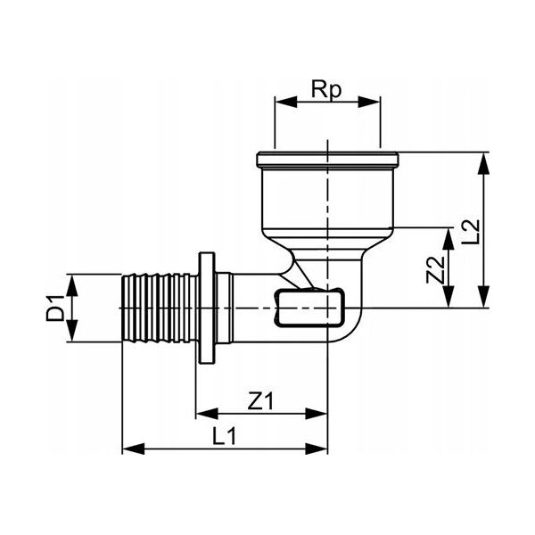 Tece Γωνιακός σύνδεσμος 90° 20mm x 3/4" ορείχαλκος (708002)