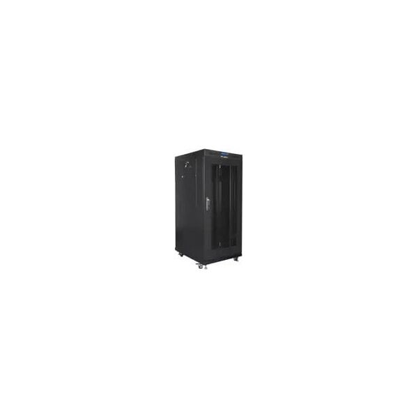 Szafa instalacyjna rack stojąca 19" 32U 600x1000 czarna drzwi perforowane LCD Lanberg (Flat Pack)
