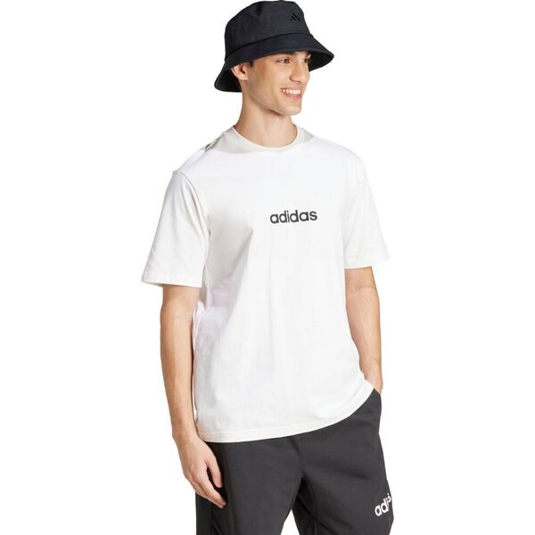 Koszulka męska adidas Essentials Linear Single biała JE9000 L