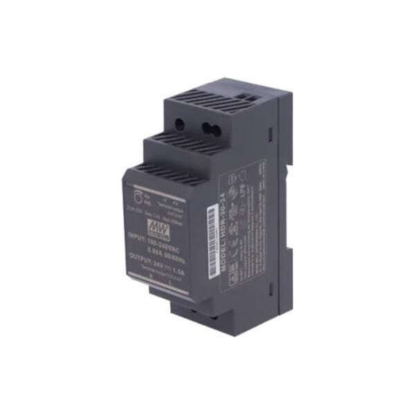 Przewodowy zasilacz 24v dc 30w na szynę din czarny ZS-24/30 Tech Sterowniki