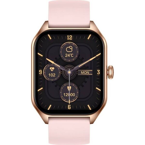 Smartwatch Rubicon Zegarek SMARTWATCH Rubicon RNCF03 r.gold mesh + pink silicone