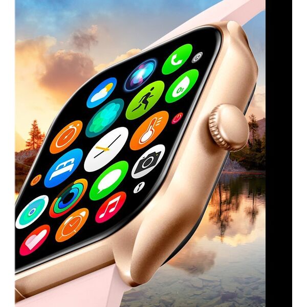 Smartwatch Rubicon Zegarek SMARTWATCH Rubicon RNCF03 r.gold mesh + pink silicone