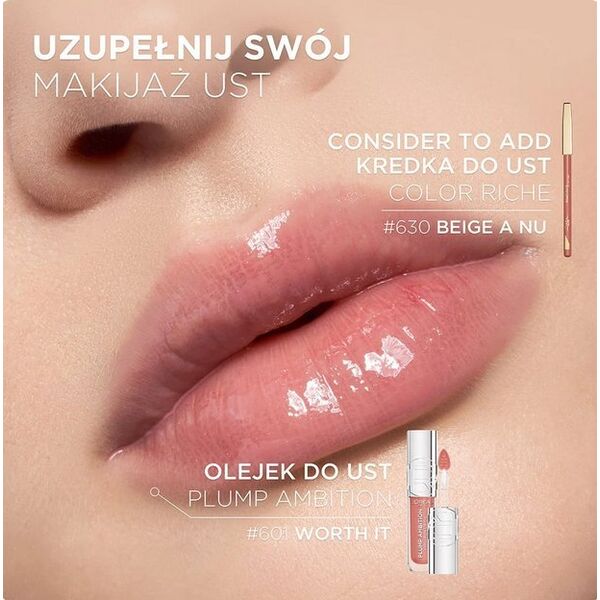 L'OREAL_Plump Ambition Hyaluron Lip Oil olejek do ust z kwasem hialuronowym 601 Worth It 5ml