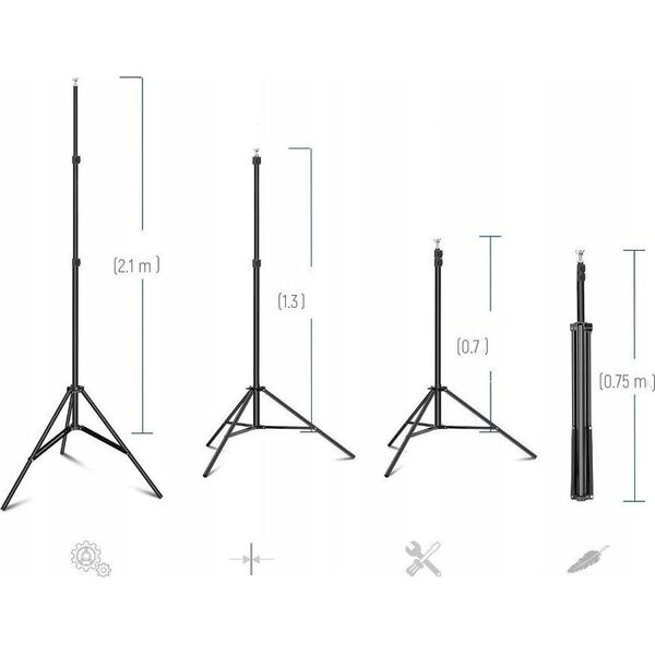 ZESTAW Atelier Uchwyt DO TEŁ TŁA 3x2,1 m STATYW BELKA 8x KLIPS Torba NEEWER NK-ST0204